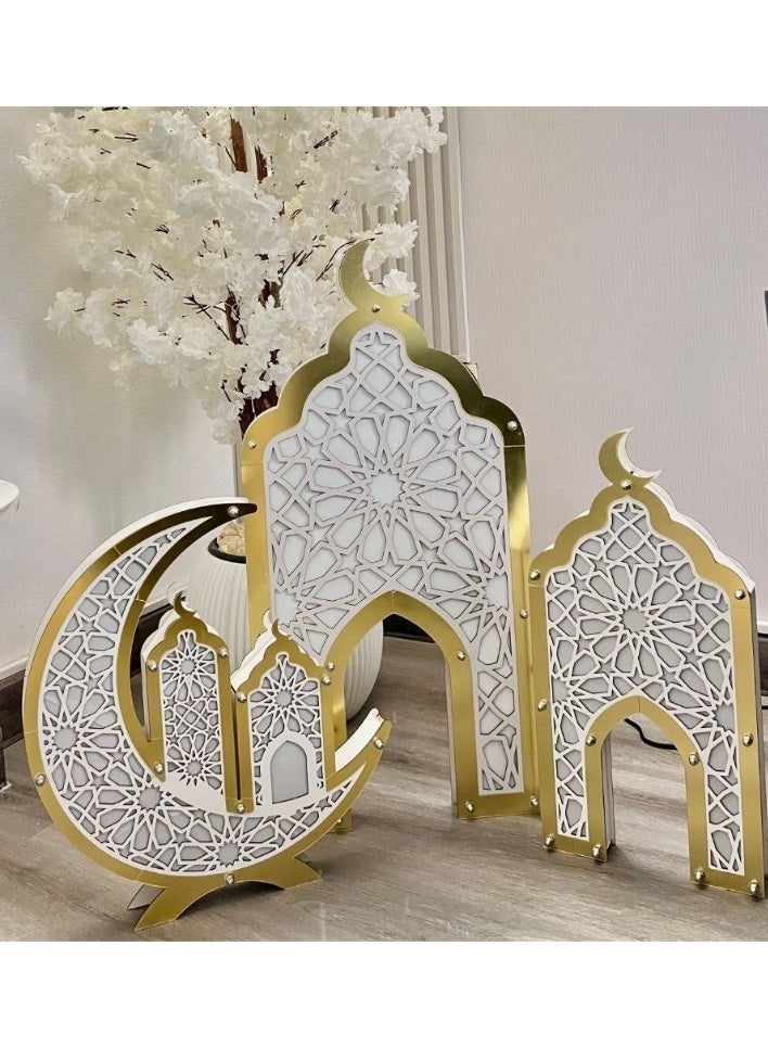 NAMA Illuminated Ramadan decoration set consisting of 3 pieces. Material: Wood * Acrylic - Image 1